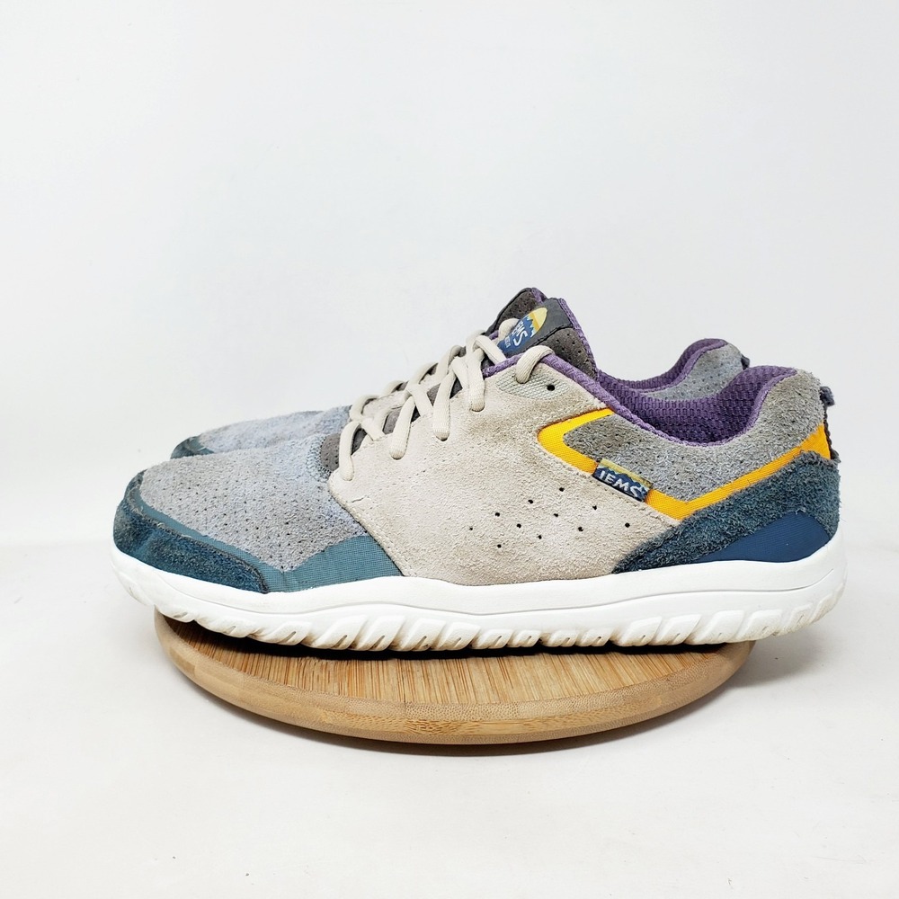 Lems Primal Zen Shoes Men 10.5 Blue Grey Suede Lace Up Low Barefoot Sneaker WORN